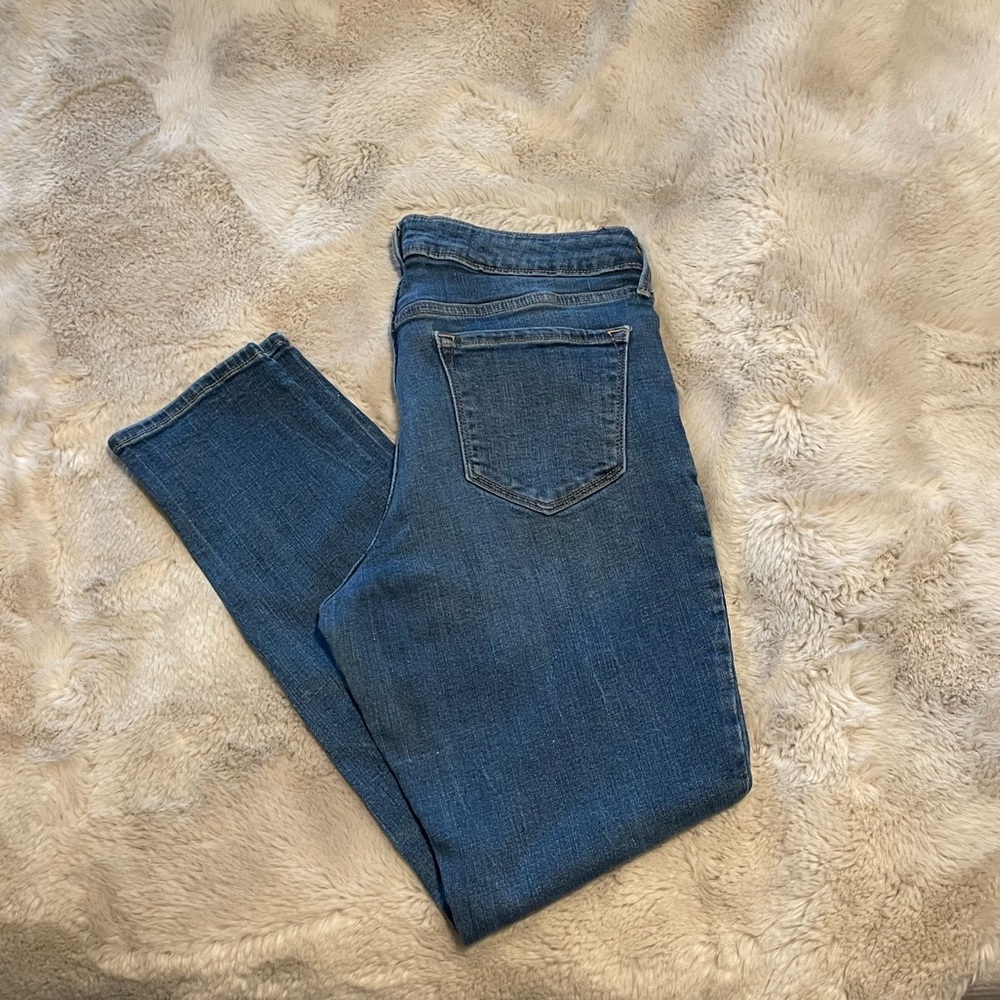 Old Navy Rockstar Distressed Women's Blue Mid-Rise Skinny Jeans